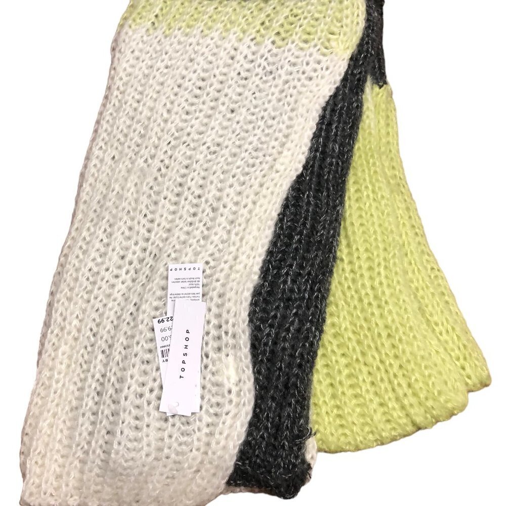 NWT Topshop Multi Color Open Knit Soft Winter Scarf Unisex Outdoor Colorful New
